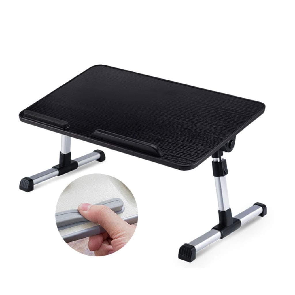 Laptop Stand Bed Table Portable, Notebook Table Foldable Lap Tray Desk Adjustable for Watching Movie on Bed or As Personal Dinning Table, 52x30x24cm, H069ZJ (Color : Black)
