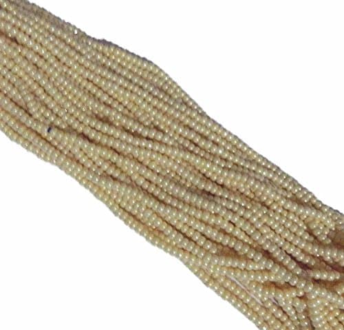 Eggshell Opaque Luster Czech 8/0 Glass Seed Beads 1 Full 12 Strand Hank Preciosa Jablonex
