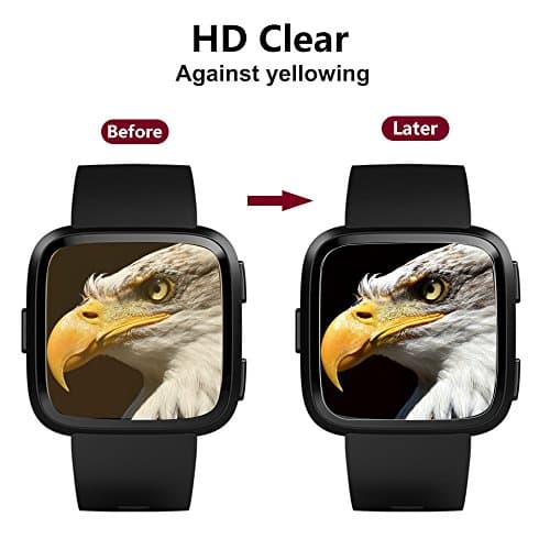 Fitbit VERS Screen Protector, [Value Pack][7-Pack] BlingFilm Full Coverage Screen Protector for Fitbit VERS HD Clear Anti-Bubble Film, for Girls, Women, Men, Boys