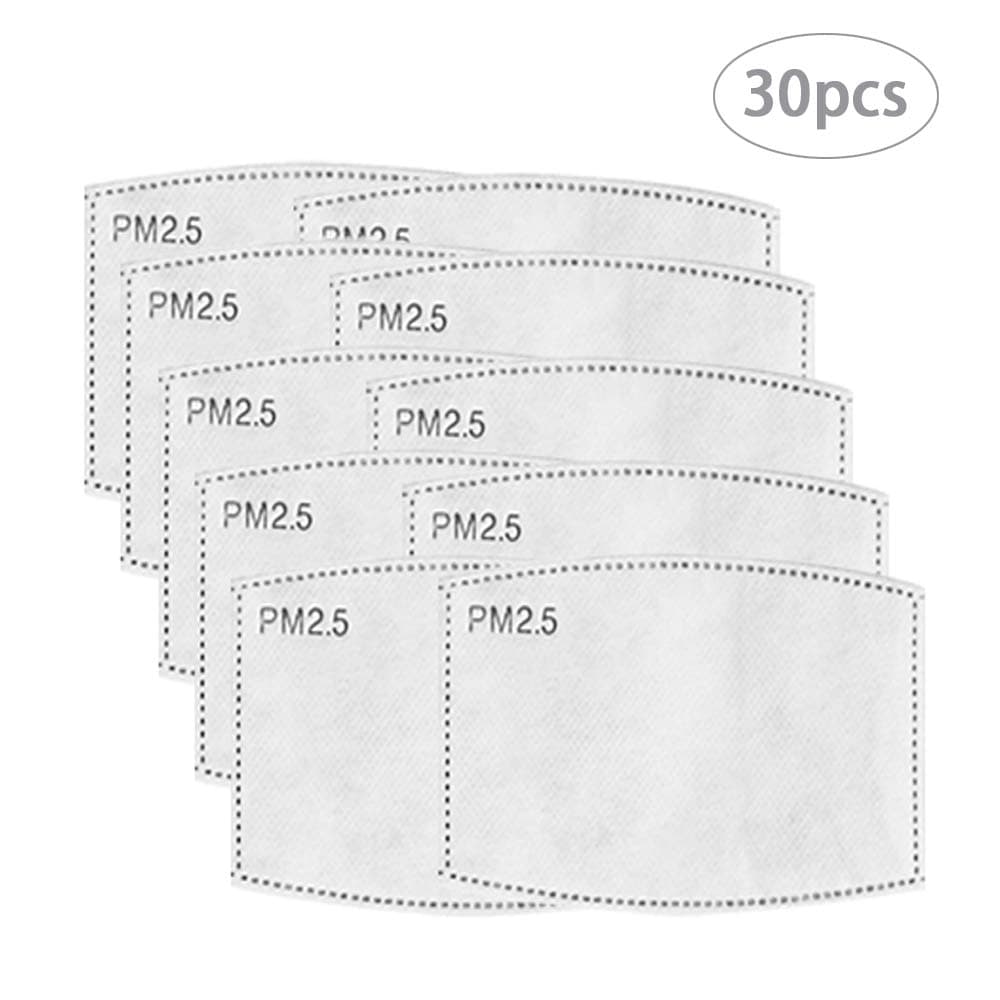 PM2.5 Active Carbon Filter, 5-Layer Filter Protection System Replaceable Filters for Dust/Pollution (30pcs)