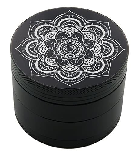 Micro Crusher Inc Flower Laser Etched Design 4pcs Large Size Herb Grinder with Free Scraper Item # ETCH-G012317-82