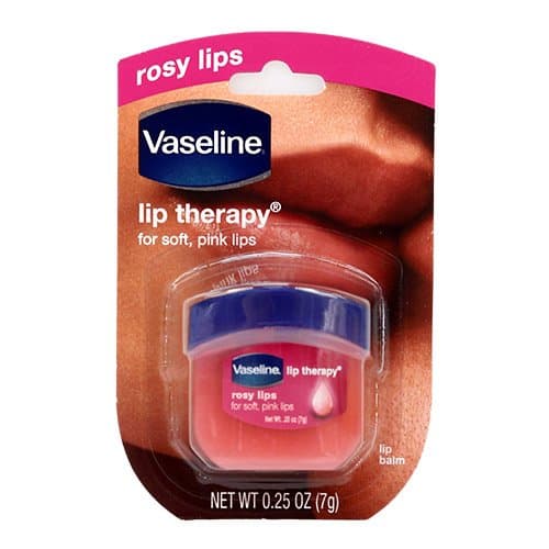 (2 PACK) VASELINE Lip Therapy Lip Balm, Rosy Lips, Potable Small Vaseline 0.25oz