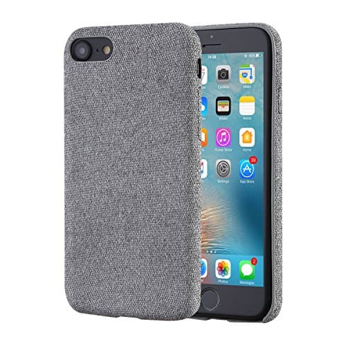 iPhone 7 Case, KINCS Slim Microfiber Cloth Case Slim Fit Soft Cover Case for Apple iPhone 7 (Gray)