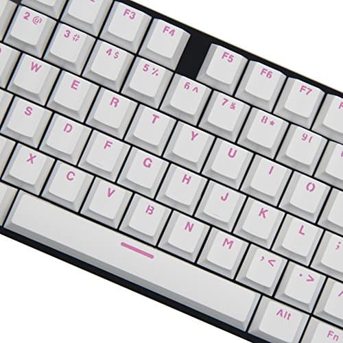 ABS Backlit Keycaps Top Printed 108 Keyset With Keypuller For 87/104/108 Keys Cherry MX Switches or Other MX Switches Backlit Mechanical Keyboard (White)