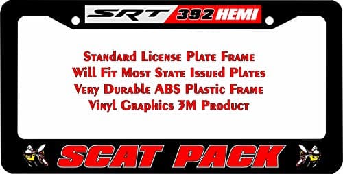 Scat Pack SRT 392 HEMI Red Custom Designed License Plate Frame