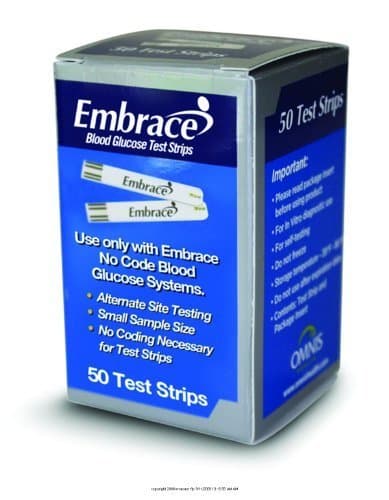 Omnis Embrace No Code Test Strips, Embrace No Code Test Strips, (1 BOX, 50 EACH) by OMNIS HEALTH LLC