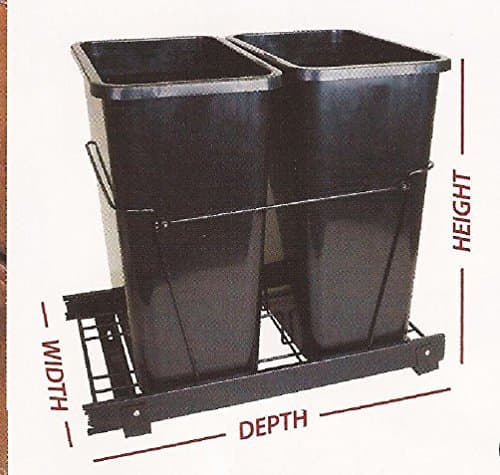 50-Quart Double Pullout Waste Container System- Mounts To Cabinet Floor