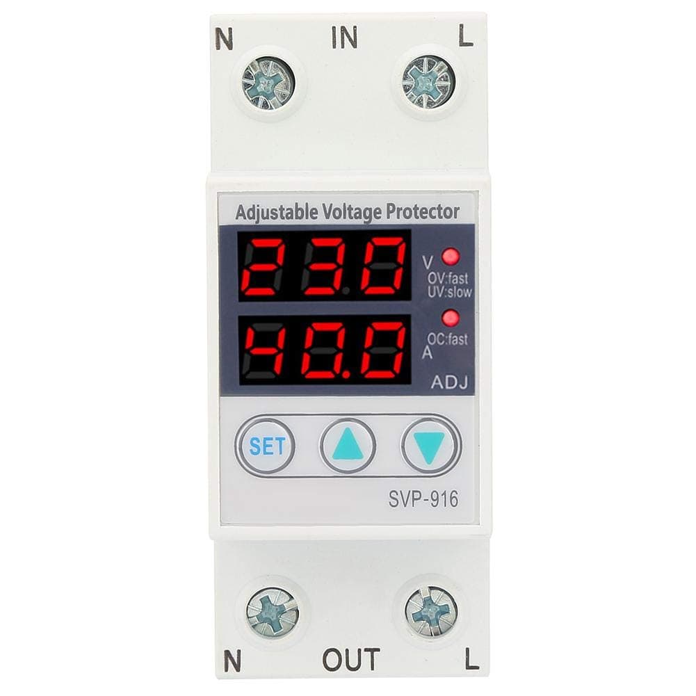 idalinya Intelligent Single Phase Adjustable Over-Voltage Under-Voltage Current Protector 230VAC(40A)