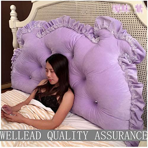 Bed Wedge Pillow Bed Backrest, Double Triangle Pillow Washable Filled Wedge Cushion for Sofa Bed, Bedroom, Living Room-M-1.0M