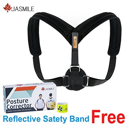 Jasmile Posture Corrector | Back Support Brace Made With Breathable Neoprene | With 2 Adjustable Straps For Comfortable Fit | Shoulder &amp; Spine Alignment For Back Pain Relief | Suitable For Men &amp; Women