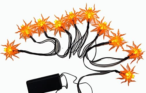 Happy Halloween Spider Skeleton Hand Shaped Decorative String Light 60 in long (Orange Spider)