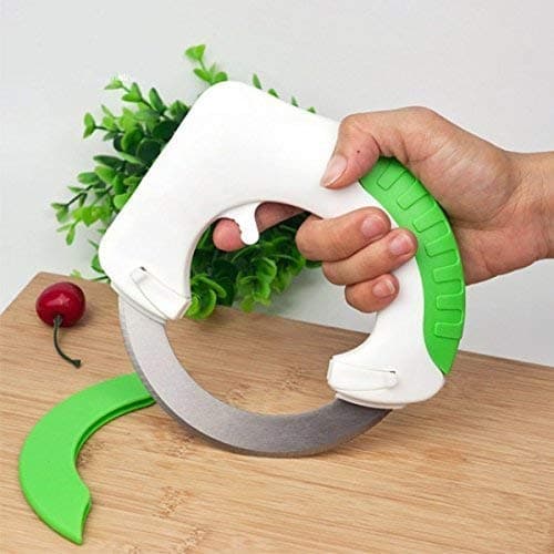 Kevim Multifunctional Rolling Circular Knife Cutting Tool with Unique Ergonomic Design - Fast & Easy for Cutting Meat, Salad, Pizza & Vegetables Rolling Knife
