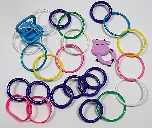 The Drop Stoppers Bundle 3, Pastel Rings, Purple Cow Teether, Pink Bottle holders
