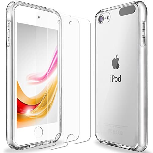 iPod Touch 6 Case, ENDLER Acrylic Clear Back [Scratch Resistant] Hybrid TPU Bumper Case [4 Corns Air Pocket Shock Absorption] With iPod 5/6 Screen Protector For Apple iPod Touch 5th 6th Gen (Clear)