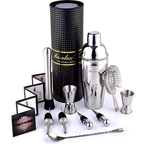 Bartender Kit Shaker Set - Stainless Steel Bar Tools - In Gift Box - for the Best Cocktail Martini Margarita