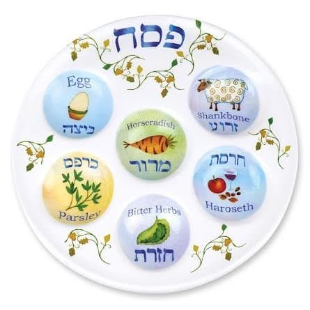 Passover Seder Plate Deluxe Quality Plastic 10 Disposable Plates (Pack of 10) by Passover Art