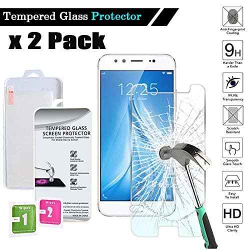 FINDING CASE 2 Pack Screen Protector For Vivo V5 Plus Premium Tempered Glass Film Cover, 0.33mm HD 9H Hardness 2.5D (Easy Installation Frame)