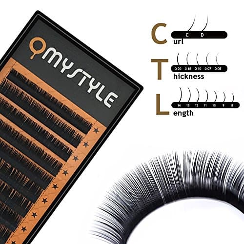 Omstyle Eyelash Extensions 3D Volume Lash Extensions Individual False Eyelashes Mixed Tray 0.10mm 8-14mm C&amp;D Curl Salon Perfect Use