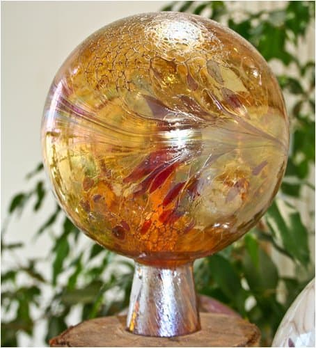 Garden sphere from glass amber