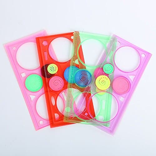 4 Pcs Ruler Drafting Tools Stationery Learning Art Set Spirograph Geometric Students Toys Sets