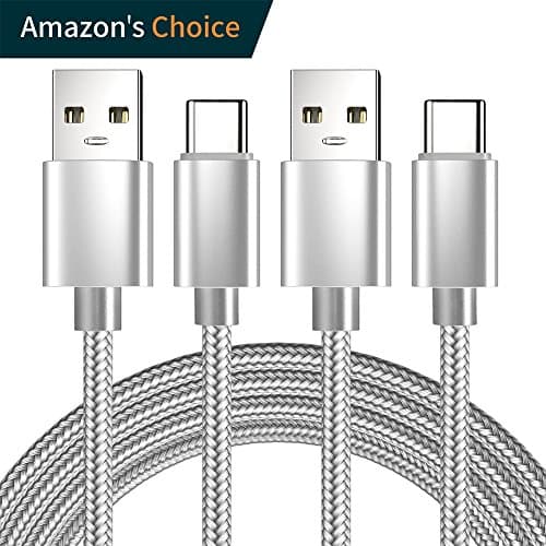 USB Type C Cable,3Ft (2 PACK)USB C to USB A Charger Nylon Braided Fast Charging Cord for samsung Galaxy Note 8 S9 S8 Plus,LG G5 G6 V20 V30,Google pixel xl,Nexus 6P 5X, HTC U11,oneplus 5 Moto Z2(Grey)