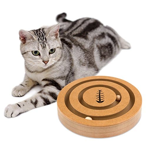 Petspaced [Double-sided] Interactive Cat Toy - Front Side. Feeder Dog - Back Side