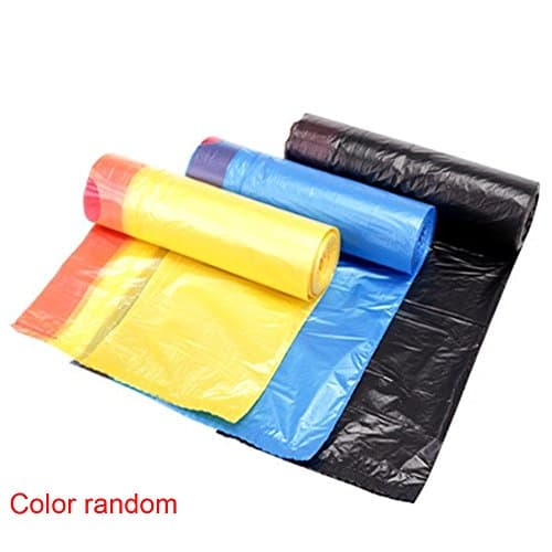 Kathleen88 Drawstring Trash Bag 1 Roll Thicken Rubbish Cleaning Tools 20L House Household Plastic Bag Large Portable Disposable Random Color Garbage Bags Wastebasket Bags Strong(Random Color)