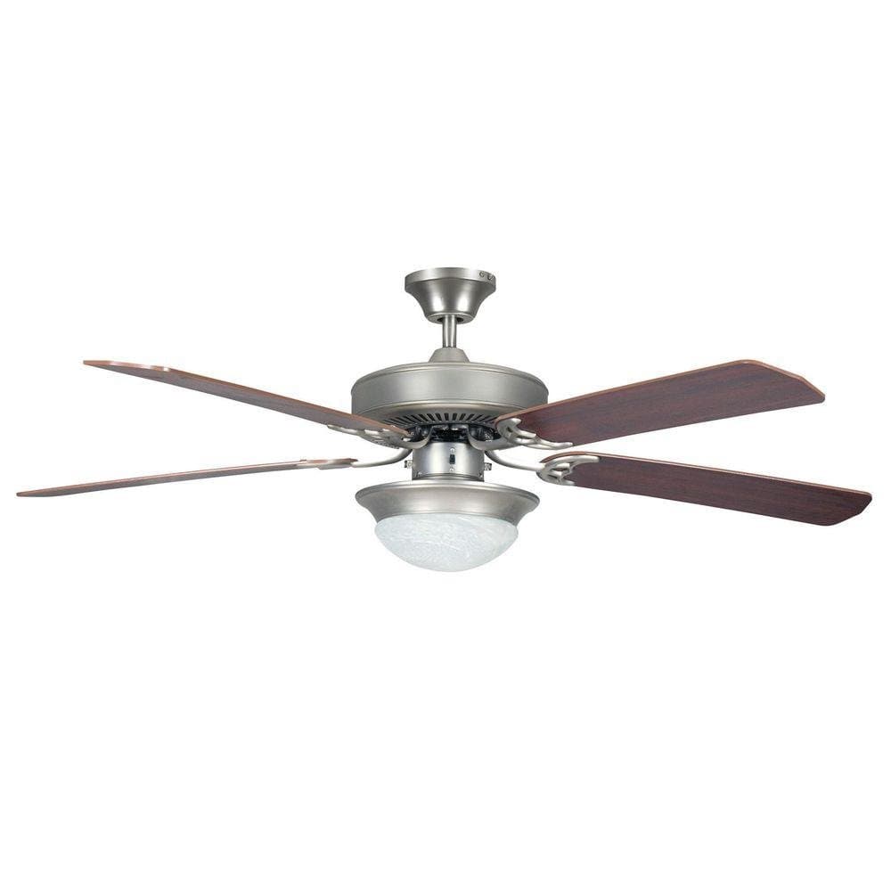 Radionic Hi Tech Ranch 52 in. Satin Nickel Ceiling Fan with Light Kit and 5 Blades