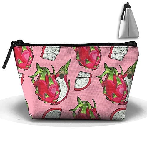 Pink Dragon Fruit Pattern Multifunction Portable Pouch Trapezoidal Storage Organizer Bag