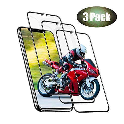 HAUOTCCO Screen Protector for iPhone XS Max 3D Full Screen Coverage Scratch Resist Anti-Fingerprint 99.99% HD Clear Tempered Glass [3 Pack] Screen Protector for iPhone Xs Max 6.5 inch