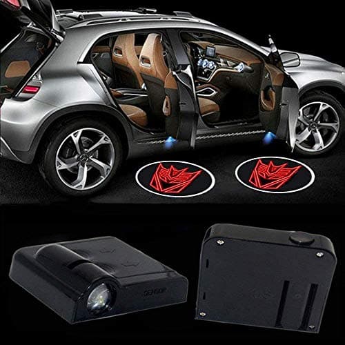 3D Ghost Shadow Emblems Wireless Door Sensor Lights (2pcs), No DrillingLed Laser Door Shadow Light Welcome Projector Lamps Fits Ford, Audi, VW, Dodge, Toyota, Honda (The Transformers)