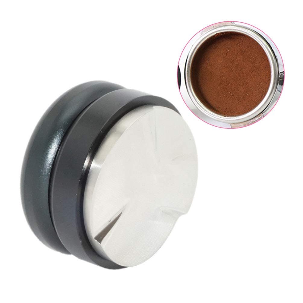 Coffee Distributor, Stainless Steel Adjustable Macaroon Tamper with Three Angled Slopes for Espresso Coffee Grounds - Black
