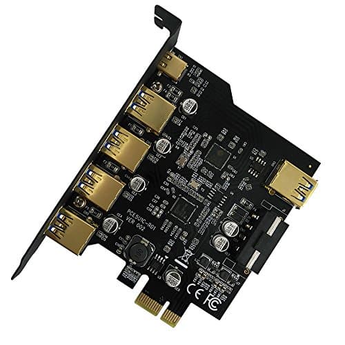 PCI-E to Type-C + A 5-Port USB 3.0 PCI Express Card and 4-Pin Power Connector,