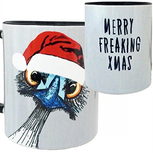 Merry Freaking Xmas Mug by Pithitude - One Single 11oz. Black Coffee Cup