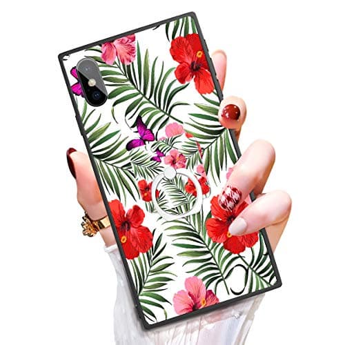 Someseed Case for iPhone X iPhone 10 Case with Kickstand Ring Holder Duty Shock Absorbent PC TPU Full Body Drop Protection Modern Design Elephant Cover for iPhone X/10