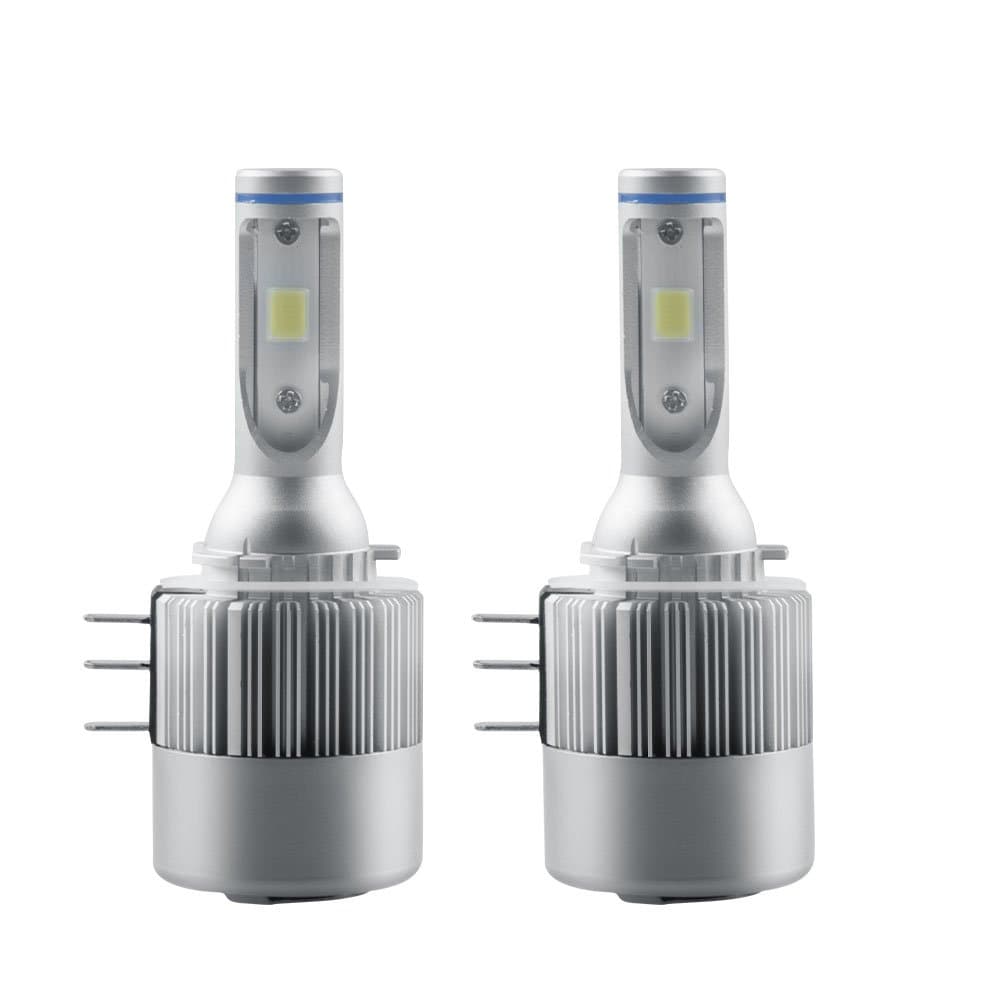 Racbox H15 LED Headlight Bulbs Conversion Kits Replace Car Halogen HID Xenon 72W 7600LM 6000K White Lamps COB Chips, 2 Year Warranty