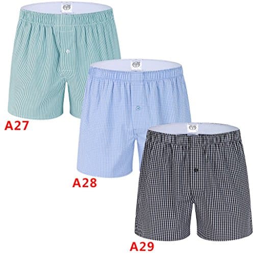 Honei Men's 3 Pack Combed Cotton Woven Boxer Shorts Pattern 9 Size XXL