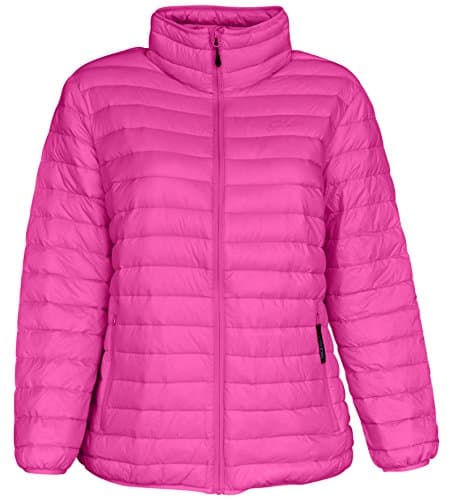 Sportcaster Women's Plus Size Packable Down Jacket (5X, Bubble Gum Pink)