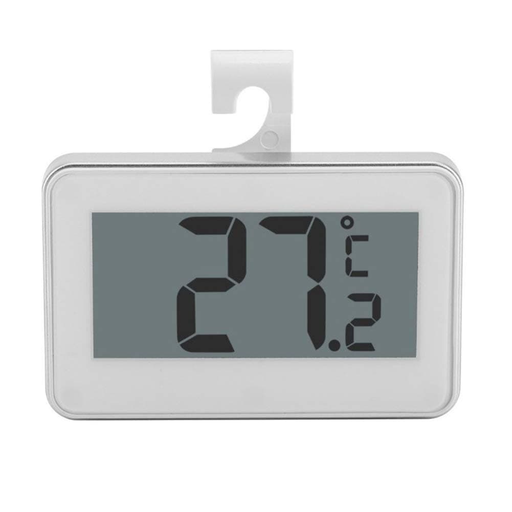 DKEyinx Digital Thermometer Fridge Freezer Temperature Meter Refrigerator Tool with Hook - White