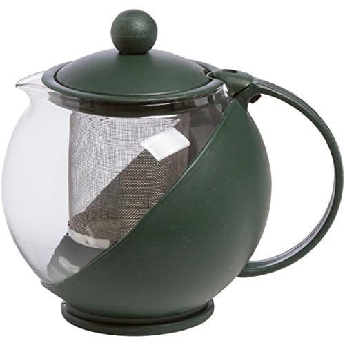 Om Joy Dieter's Tea Set: Includes Green Teapot, Removable Mesh Infuser, and Loose Leaf Gunpowder Green Tea Sample
