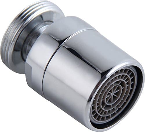 Kelica 1.5GPM Kitchen Sink Aerator Solid Brass 360 Degree Swivel Water Saving Faucet Aerator 55/64 Inch 27UNS Male Thread Polished Chrome