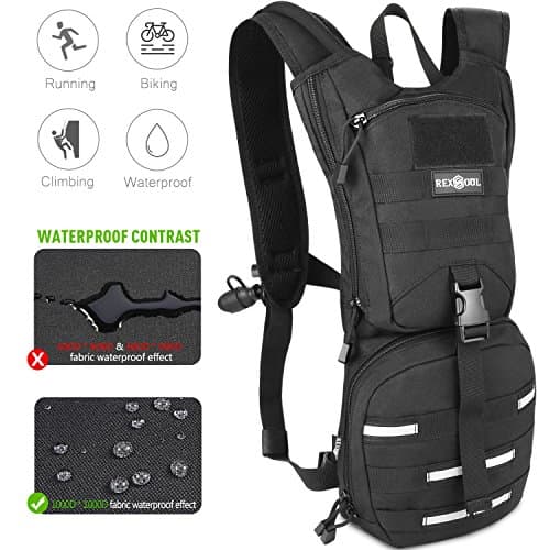 Rexsoul Hydration Backpack Tactical Pack 1000 D with 2.5 L Water Bladder Leak-Proof BPA Free with Reflective Strips Design for Outdoor Hiking | Running | Biking | Climbing | Walking | Cycling |Skiing