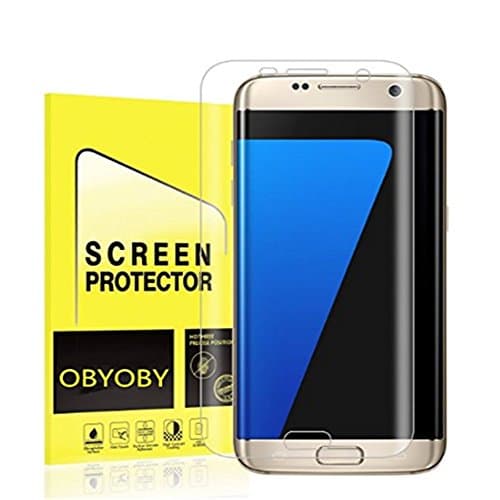 OBYOBY Galaxy S7 Edge Screen Protector [Full 3D Coverage] PET Film Curved Edge to Edge [2-Pack] [Anti-Bubble] [HD Ultra Clear] Screen Protector for Samsung Galaxy S7 Edge -0.3mm