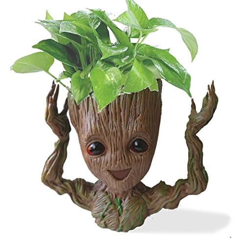 Moive Baby Groot Hands up groot Planter Pen Container 6.2 inch Guardians Of The Galaxy Tree Man Flowerpot with Hole Action Figures Model Toy