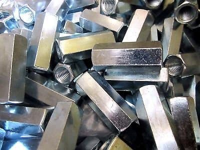 (25) Hex Rod Coupling Nuts 1/2-13 X 1 3/4 Threaded Rod Connectors Zinc