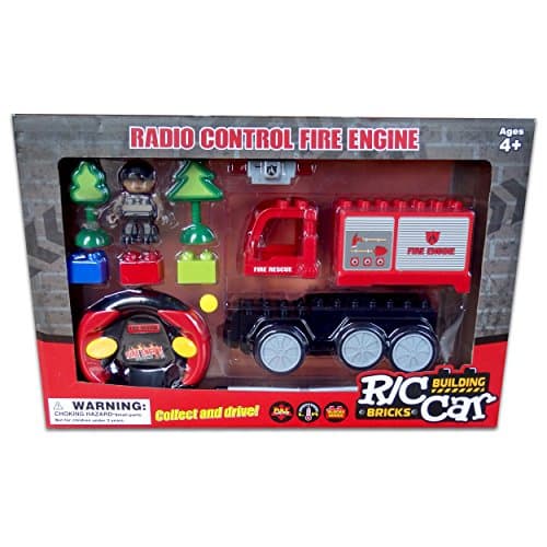 Playtek PT1905 R/C Car Fire Engine Brick Building Blocks (14 Piece)