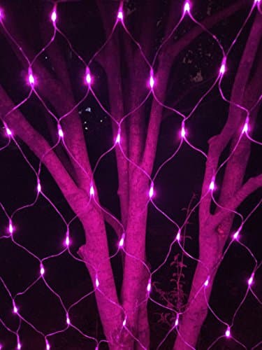 RENUS 10x6.5Ft 320 LED Net Lights Indoor String Lights Party Christmas Xmas Wedding Home Garden Decorations 8 Modes for Flashing(Pink)