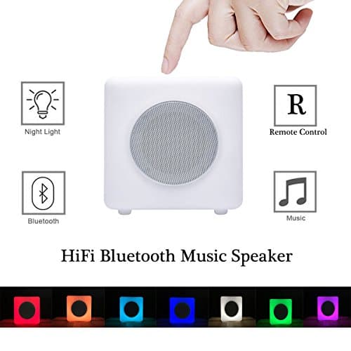 Bluetooth Mood Lamp with Wireless Music Stereo Speaker Remote Control Smart LED Color Changing Bedside Table Speaker Light with Dimmable Warm Night Light