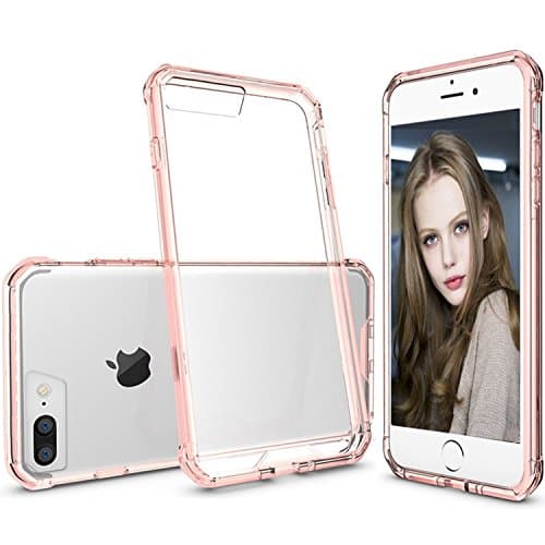 iPhone 7 Plus Clear Case, BOTXHN Armor Shockproof TPU Soft Frame Transparent Clear Hard Back Panel Slim Protective Case Skin Cover [Scratch Resistant] for Apple iPhone 7 Plus (5.5 inch) - Rose Gold