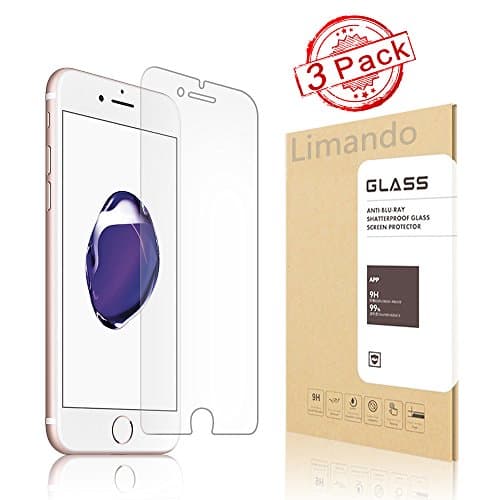 Apple iPhone 7 Plus Tempered Glass Screen Protector,Limando 9H Hardness, Anti-Scratch, Anti-Fingerprint, Bubble Free Screen Protector for Apple iPhone 7 Plus [3-Pack]